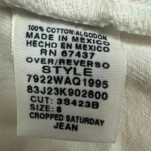 Ralph Lauren High-Rise Relaxed Cropped Jean White Size 8 - Picture 12 of 12